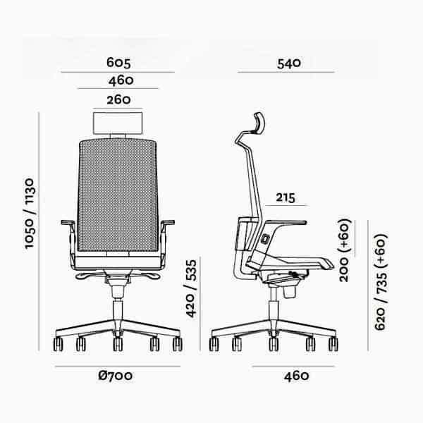 Compact and portable office chair with swivel wheels, suitable for collaborative settings.