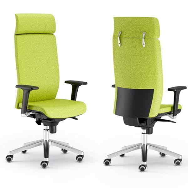 Compact and space-saving office chair on wheels for small workspaces.