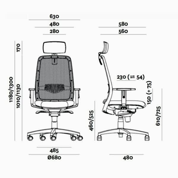The chair dimensions