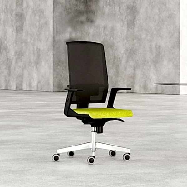 Ergonomic lumbar support office chair with swivel wheels for optimal posture.