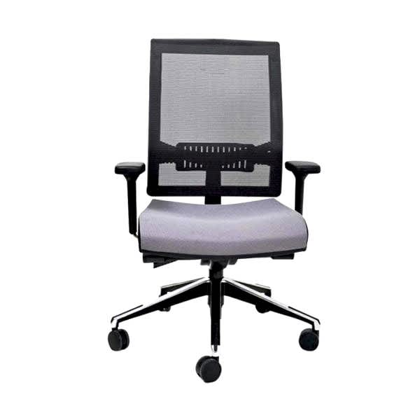 Heavy-duty office chair with wheels, designed to withstand frequent use.