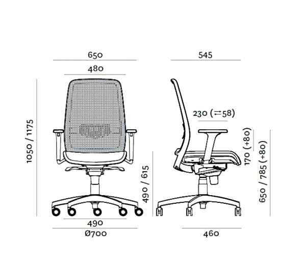 Office chair dimensions