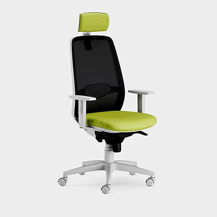 Office chair with swivel wheels for convenient access to different parts of your desk.