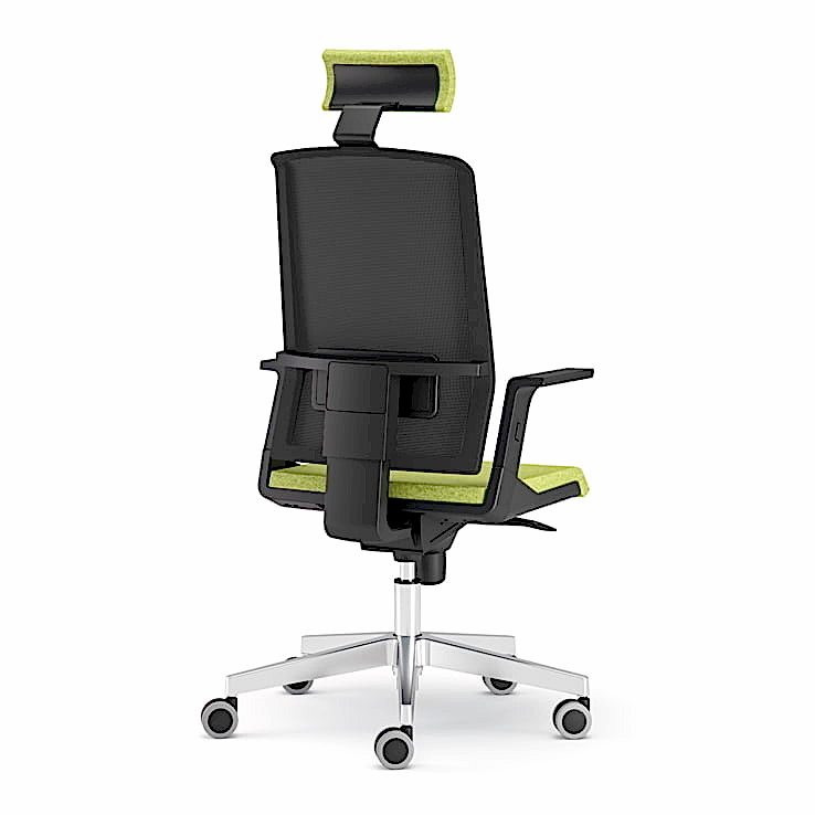 Sturdy and durable office chair with wheels designed to withstand heavy use.