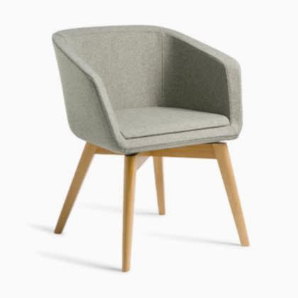 Add a touch of geometric elegance to your home with an armchair designed with eye-catching leg patterns.