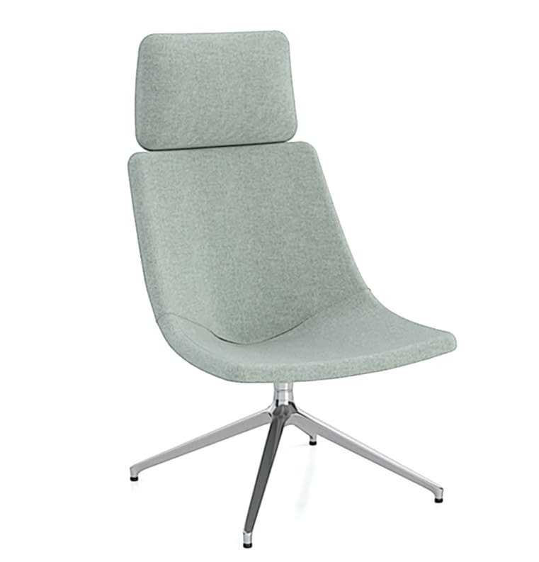 Armless office chair with free range of motion