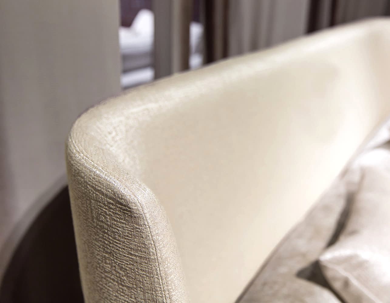 Close up to the bed headboard