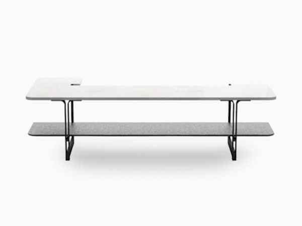 Designer coffee table with white marble top