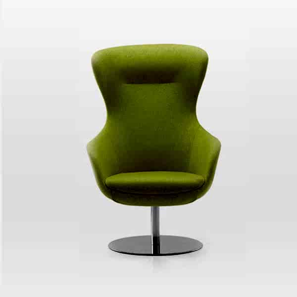 Embrace the curves of comfort with our egg-shaped lounge chair, a cozy retreat in your home.