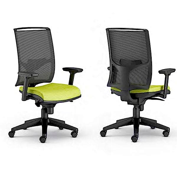 Executive office chair with swivel wheels for convenient maneuvering.