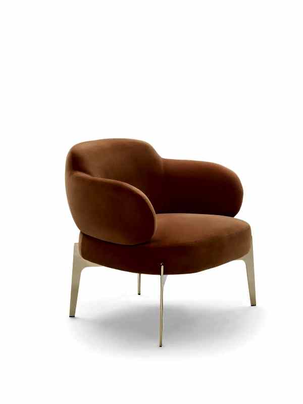 Experience unparalleled comfort and style with our designer armchair, supported by its chic legs.