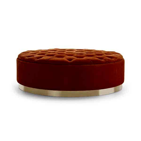 fabric uphoslered carriage coupler pouf