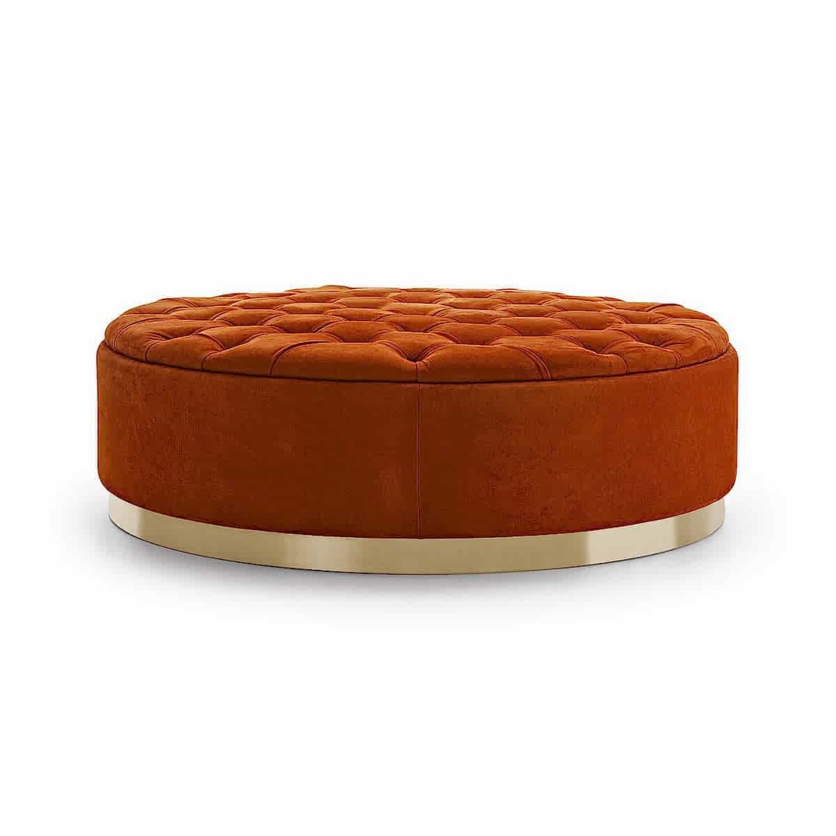 fabric uphoslered carriage coupler pouf
