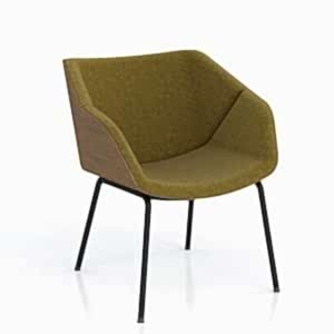 Guest chair with metal leg frame and classic design