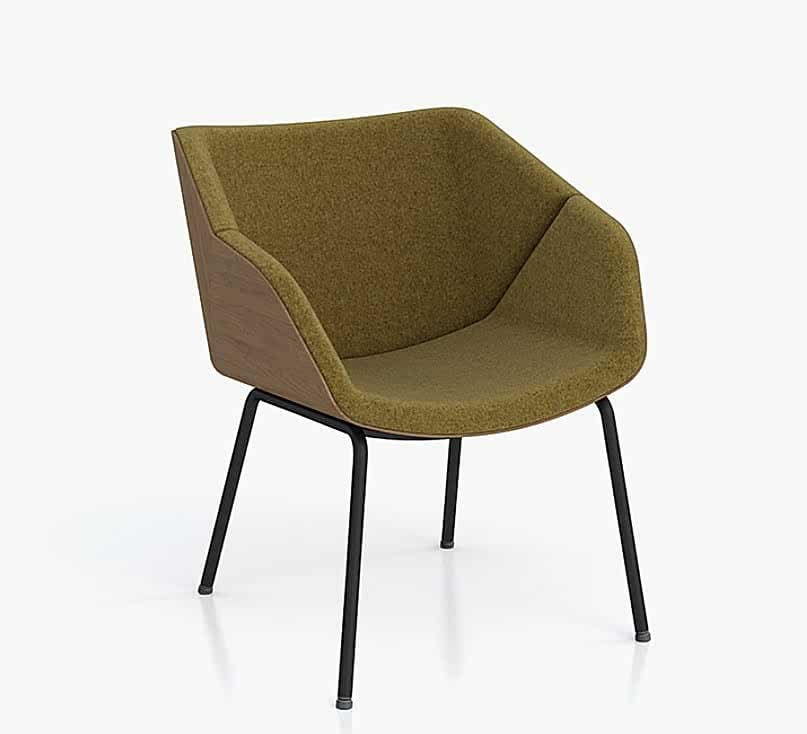 Guest chair with metal leg frame and classic design