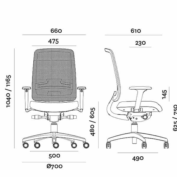 High-density foam cushioned office chair with wheels, ensuring optimal comfort and support.