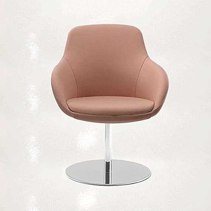 Elevate your comfort with an armchair featuring gracefully rounded lines on its elegantly tapered legs