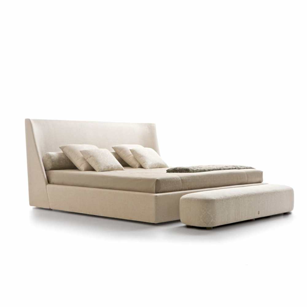 Modern style large bed in luxury upholstery fabric