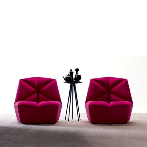 Pink modern armchairs