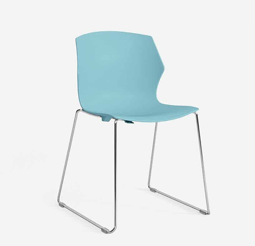 Plastic back guest chair with supportive design