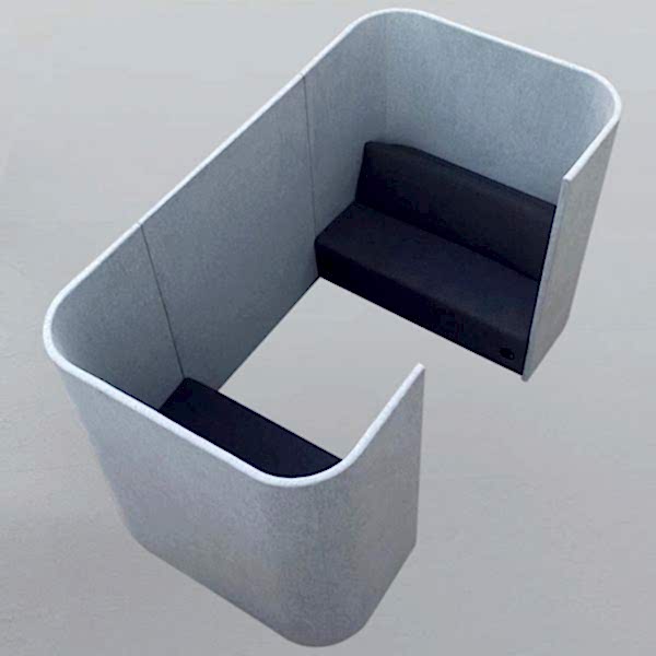 privacy booth with 2 benches