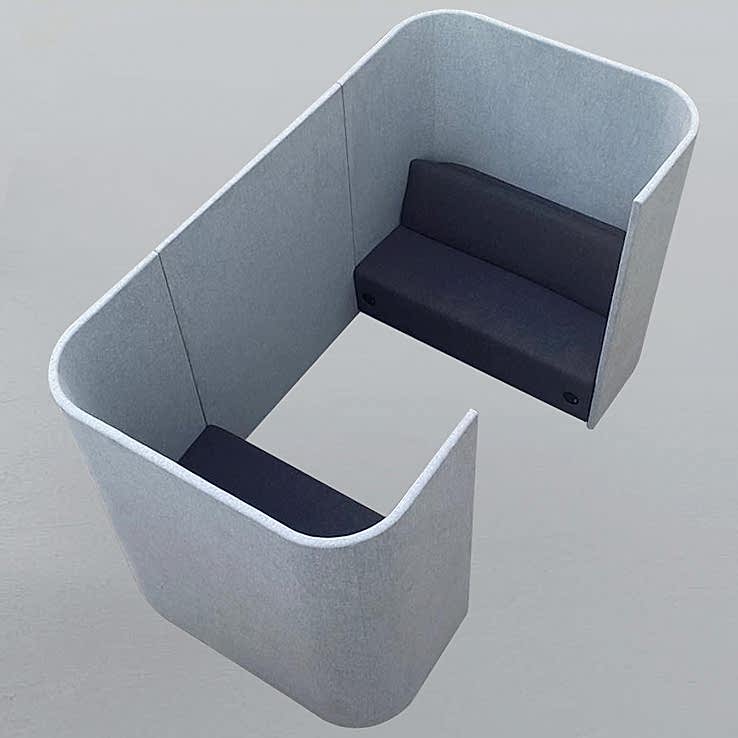 privacy booth with 2 benches
