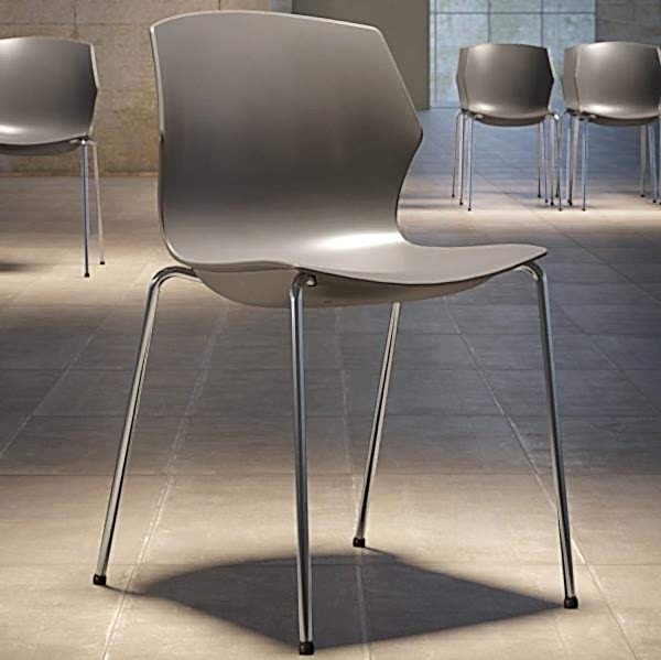 Simple chair with back on metal legs