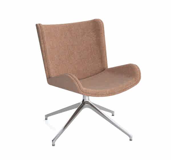 Simple chair with contemporary plush curved back.