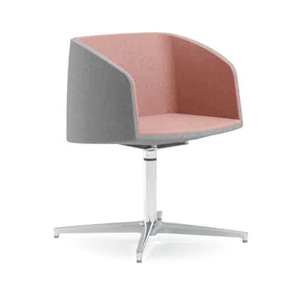 Swivel guest chair with 360-degree rotation for easy access