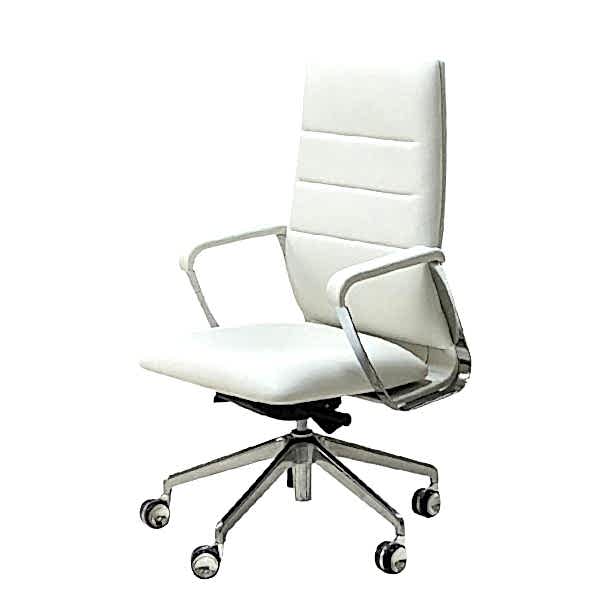 White modern meeting room offcie chair with metal arms