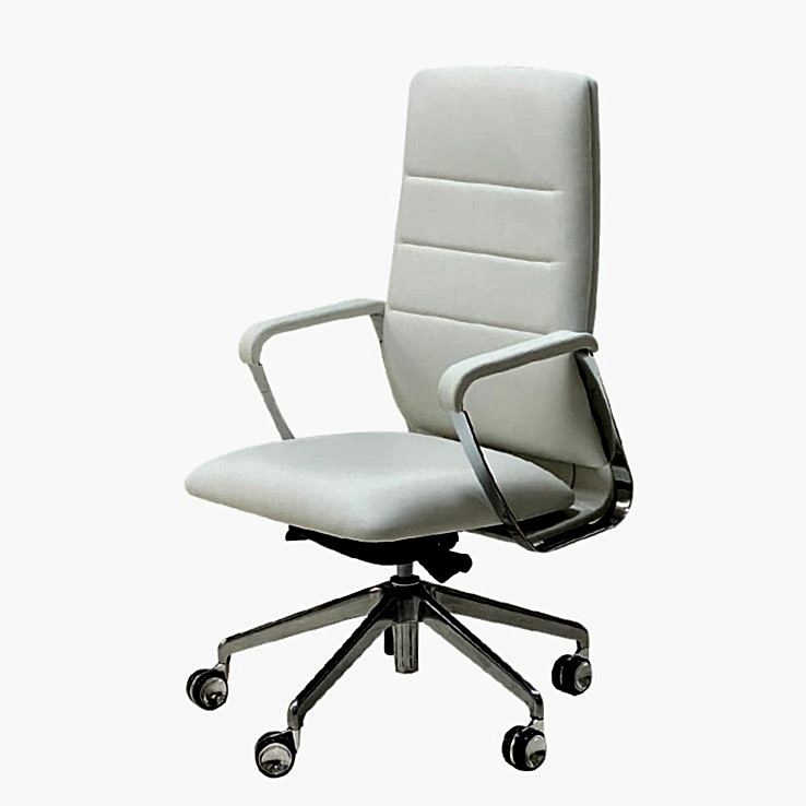 White modern meeting room offcie chair with metal arms