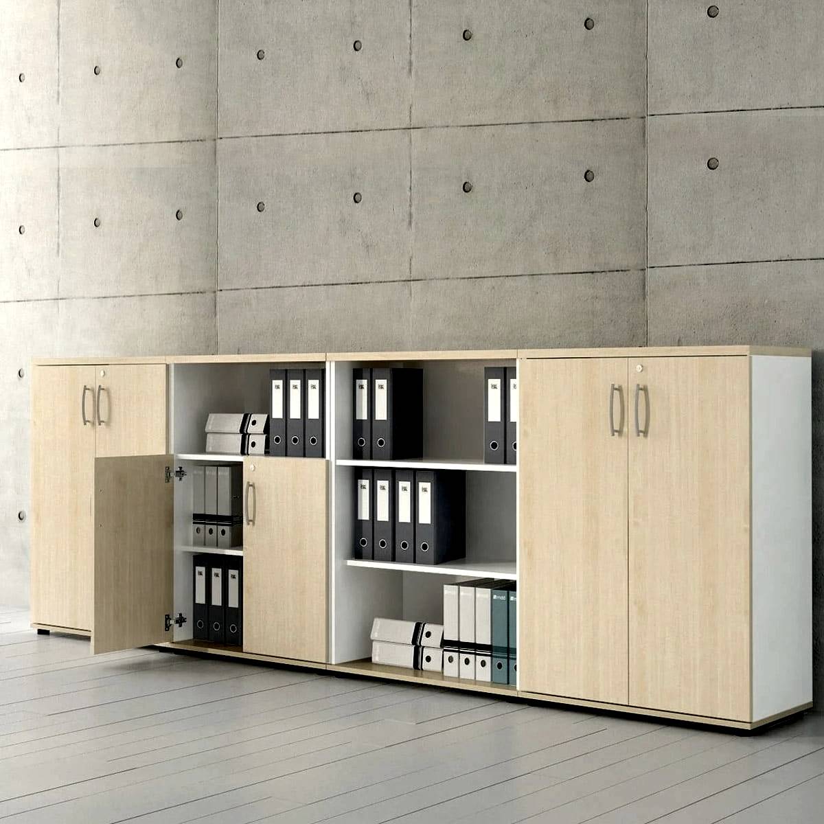 Long wooden finish cabinet