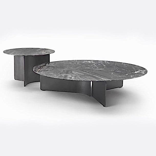 Set of 2 coffee tables with marble top