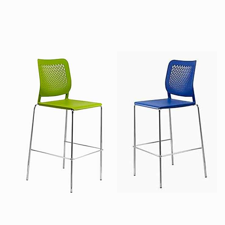 2 bar stools with plastic