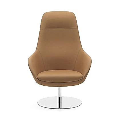 Elevate your comfort with an armchair featuring gracefully rounded lines on its elegantly tapered legs