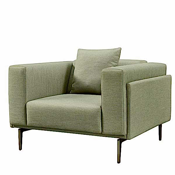 High-end armchair on metal legs