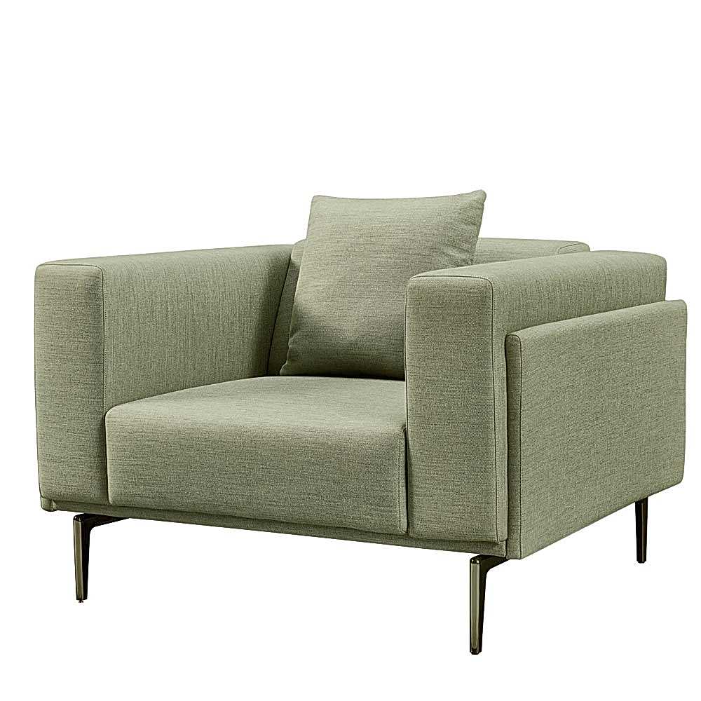 High-end armchair on metal legs
