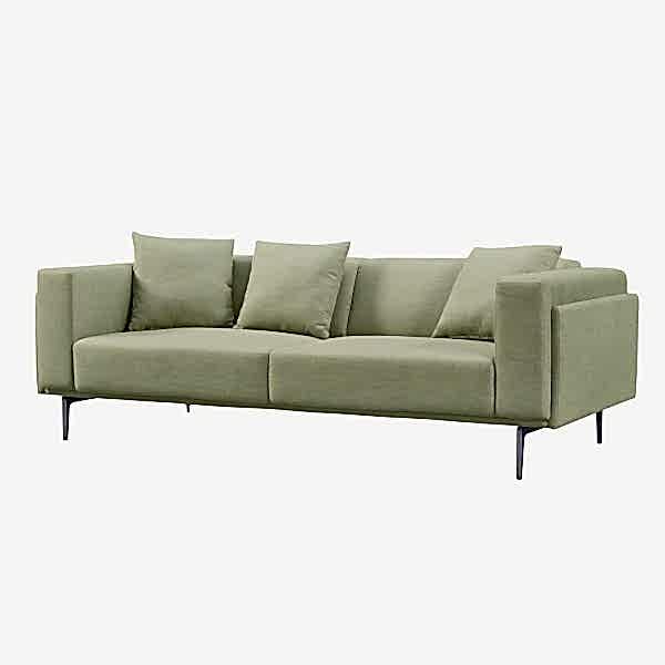 Lavish long sofa on metal legs