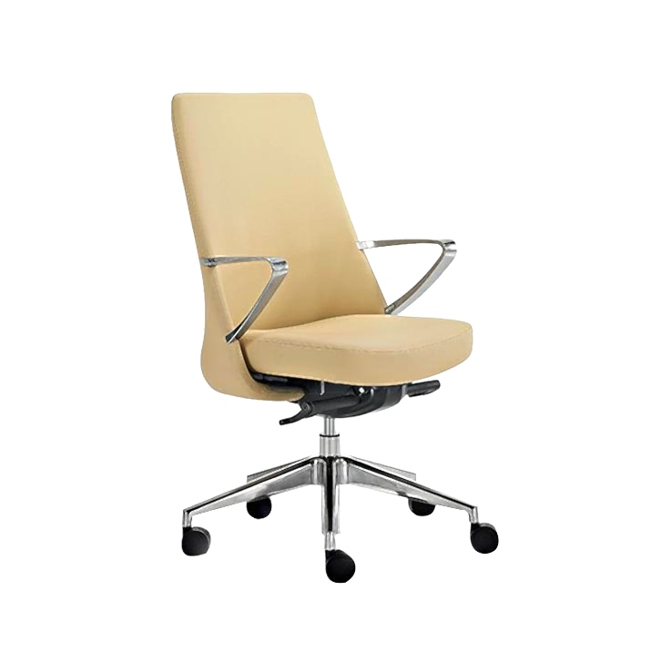 Leather meeting chair on wheels