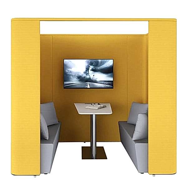 Privacy office booth with a small desk