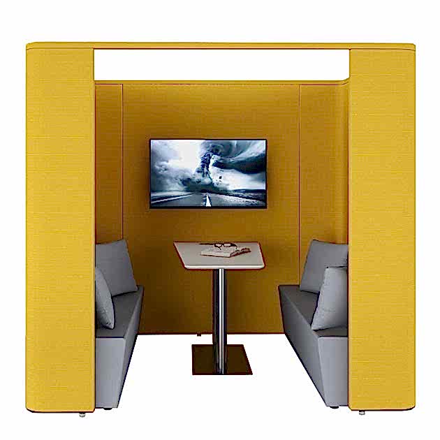 Privacy office booth with a small desk