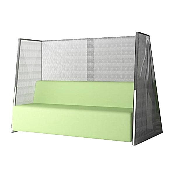 Privacy sofa seat with high back and sides for sound proofing
