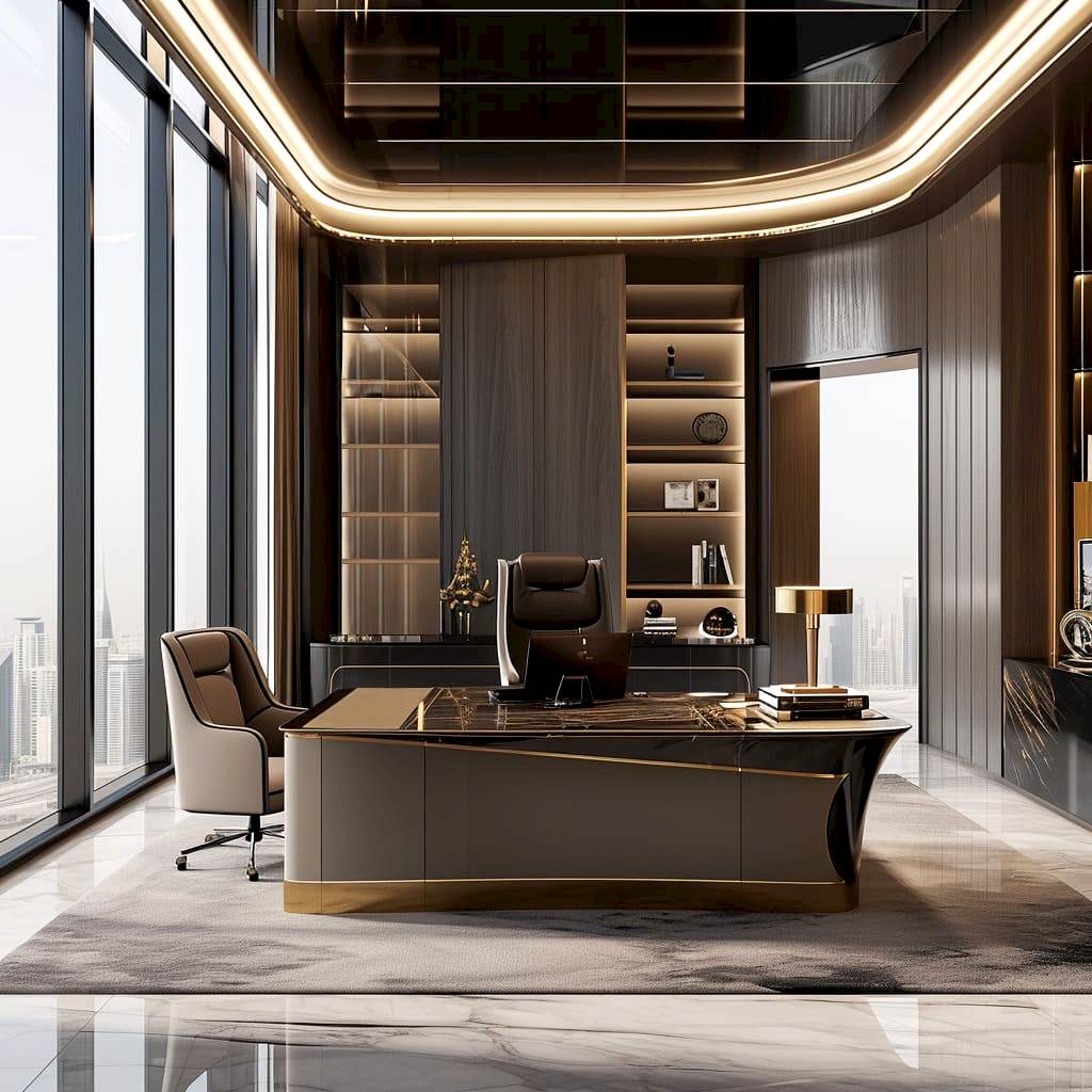 A managing partner room that blends elegance and innovation, setting the standard for luxury.
