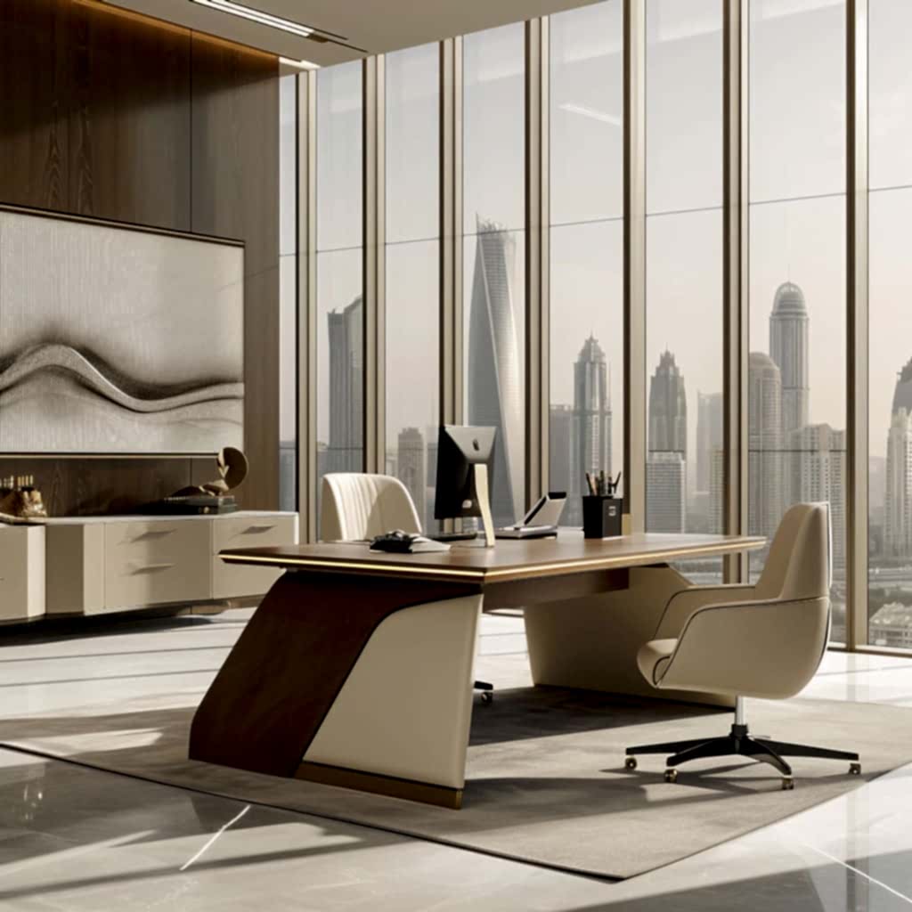 Corporate headquarters with a modern workroom, offering a sleek and refined atmosphere.