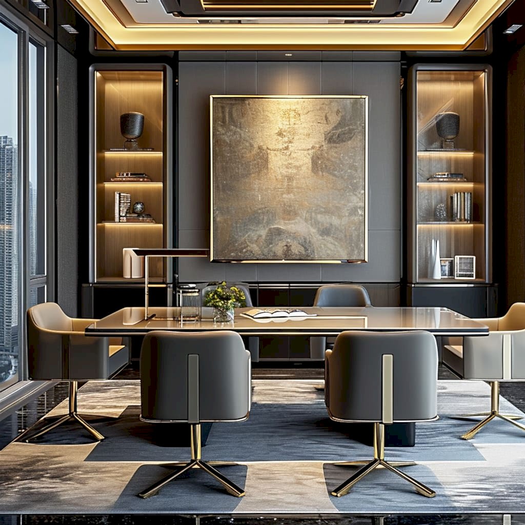Meeting room with a timeless design that offers both comfort and visual appeal.