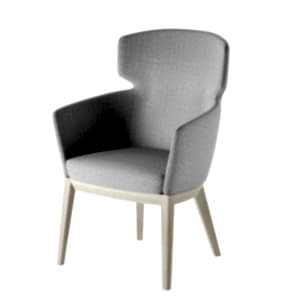 A chic high-back lounge chair