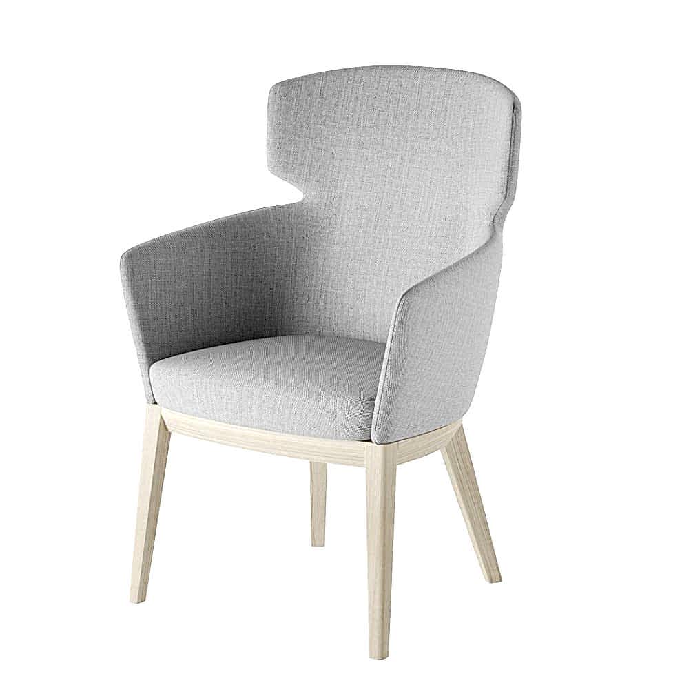 A chic high-back lounge chair
