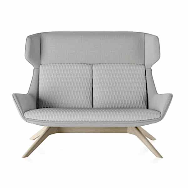 A high back two-seater with a modern vibe.
