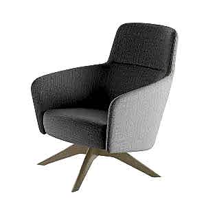 A sleek grey chair with a modern design