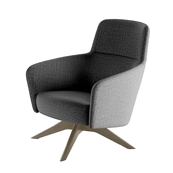 A sleek grey chair with a modern design